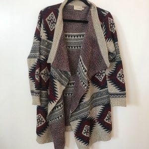 Aztec print cozy cardigan